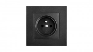 SANTRA gniazdo 2P+Z bez ramki podtynkowe czarny 4133-19
