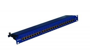 Panel 19 , 24xRJ45 STP kat.6 (1U) z półką, niebieski