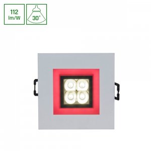 FIALE 4LED 4x1W 30st 230V SQUARE Z RAMKĄ CZERWONĄWW OCZKA LEDOWE