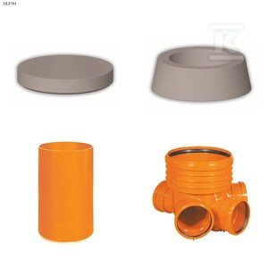 Studnia Diamir DN/OD 400 GŁADKA_ZESTAW: kineta zbiorcza TYP2 400xKG200 + trzon H=2m + stożek żelbetowy 400 kl.B125 + pokrywa żelbetowa 400 kl.A15 DLF793