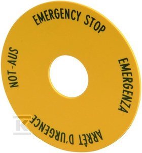 Tabliczka M22-XAK1 do przycisku bezpieczeństwa z opisem 216465