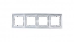 Simon 54 Premium Ramka poczwórna srebrny mat DR4/43