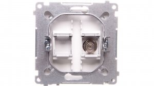 Simon Basic Gniazdo antenowe typu F pojedyncze srebrny mat BMAF1.01/43