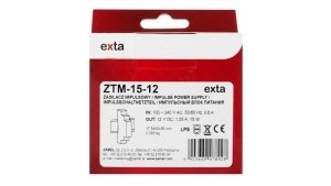 Zasilacz impulsowy montowany na szynie TH-35 (DIN) 15W 12V DC typ: ZTM-15/12 EXT10000279
