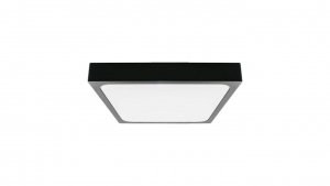 Plafoniera LED 18W 1800lm 4000K IP44 Kwadrat Mleczny Czarna Ramka z mikrofalowym czujnikiem ruchu 7672