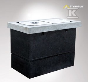 Studnia kablowa SKR-1 dwuelementowa abizolowana, rama lekka podwójna, pokrywa lekka pojedyncza pełna, pokrywa lekka pojedyncza z wywietrznikiem, stalowa, SKR12RL2PL1PL1WSTA15AB