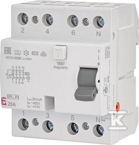 EFI-P4 A 25/0.03 WYŁ.RÓŻNIC-PRĄD.