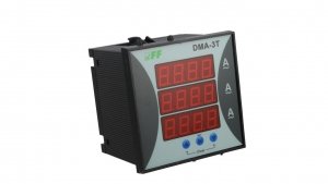 Amperomierz 3-fazowy cyfrowy tablicowy 0-9000A dokładność 1 96x96mm do pracy z przekładnikiem 5A DMA-3T