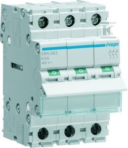 Modułowy rozłącznik izolacyjny 3P 63A 400VAC SBN363