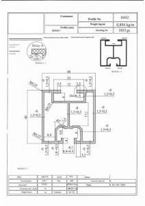 Profil aluminiowy 40*40 Śruba młoteczkowa L:2400mm