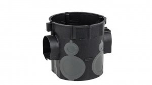 Puszka podtynkowa 60mm głęboka z membranami przebiciowymi czarna wiatroszczelna E107-2K 83107007