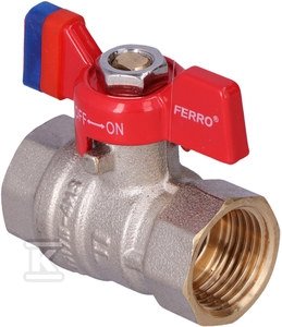 Kurek kulowy nakrętno-nakrętny z motylkiem, 1/2 cala, F-Comfort KFCM1