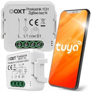 Moduł OXT mini przekaźnik 1 obw. bez N ZigBee TUYA 