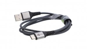 Kabel USB-C ™ do USB-A tekstylny z wtyczkami metalowymi 1 m 49296