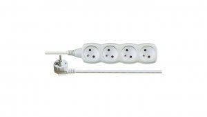 Przedłużacz 4-gniazda z/u 2m /H05VV-F 3G1/ biały P0412