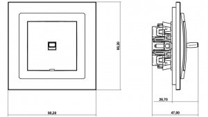 MINI Łącznik pojedynczy w stylu amerykańskim czarny mat 12MWPUS-1