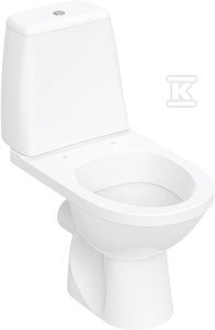 Zestaw Solo: miska ustępowa kompaktowa odpływ poziomy, spłuczka z armaturą 3/6 l b / deski