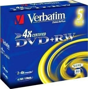 Płyty DVD+RW Verbatim Rewritable (5szt) 