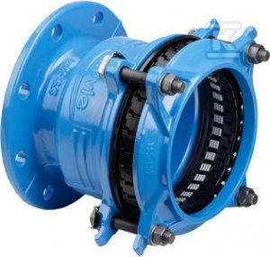 Łącznik RK SYNOFLEX, DN150 d155-192, PN16, rurowo-kołnierzowy, do wody i kanalizacji, do rur stalowych, żeliwnych, PE i PVC, z zabezpieczeniem przed przesunięciem, GJS-żeliwo sferoidalne seria 7994) 5023357