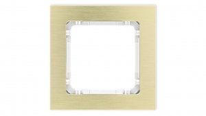 DECO Ramka uniwersalna pojedyncza - aluminium szczotkowane (ramka: kolor mosiężny spód: biały) 8-0-DRA-1