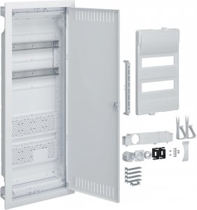 Rozdzielnica hybrydowa podtynkowa, 2 x12modułów, 2x płyta montażowa, 1x gniazdo 230V, HAGER Volta Hybrid VU602PLH