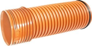 Rura kanalizacyjna zewnętrzna PP K2-KAN DN/OD 200x3000 SN8, kielichowa korugowana 2-warstwowa, z uszczelką, kolor pomarańczowy
