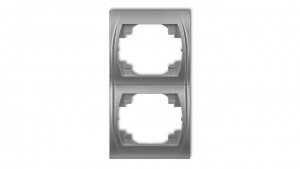 LOGO Ramka pionowa podwójna srebrny metalik 7LRV-2
