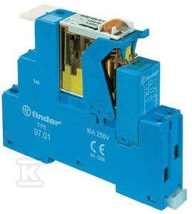 4C.01.9.024.0050 Przekaźnikowy moduł sprzęgający 1P 16A 24VDC Wskaźnik zadziałania Blokada zestyków Zaciski śrubowe montaż na szynę DIN 35mm .01.9.024.0050