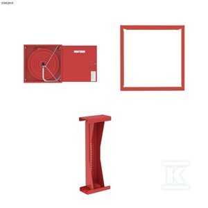 Hydrant wewnętrzny DN25, HW-25N-30 SLIM 165, bez miejsca na gaśnicę, natynkowy, wąż półsztywny 30m, 780x780x165, k.czerwony, z ramką i podporą_ZESTAW DMQ919