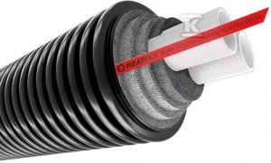 Rura preizolowana podwójna DELTA PEX HEAT DUO 25+25/125, zwój 15m, sztuka=zwój, PN6 70612502515W