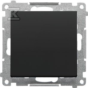 Przycisk pojedynczy zwierny bez piktogramu (moduł) 10 AX, 250 V~, szybkozłącza: Czarny mat, SIMON55 + Ramka 1-krotna LINE: Czarny mat, SIMON55 DMR967