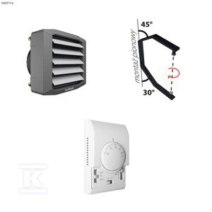 Nagrzewnica wodna LEO S3 w zestawie z konsolą montażową LEO S i regulatorem TS DMT714