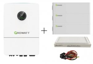 GROWATT Zestaw: Falownik hybrydowy WIT-12K-X-HU 3-fazowy+Bateria 15kWh+podstawa+kable