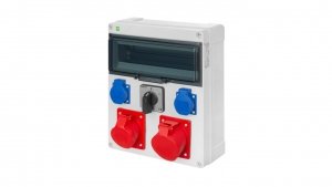 RS rozdzielnica budowlana IP44 13-modułów wyłącznik 0/1 2X2P Z 3P N Z 16A 3P N Z 32A 6210-16
