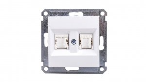LUMINA2 Gniazdo komputerowe podwójne RJ45 Cat.5e UTP białe WL2120