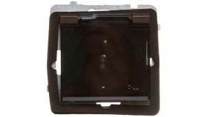 SONATA Gniazdo bryzgoszczelne z/u IP44 klapka przezroczysta czekoladowy metalik GPH-1RZ/m/40/d