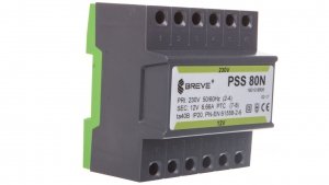 Transformator 1-fazowy modułowy bezpieczeństwa PSS 80N 230/ 12V 6,6A, na szynę DIN, IP20, Ta 40, 16012-9906