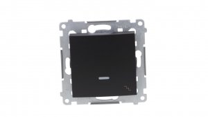 Simon 54 Łącznik schodowy z podświetleniem LED (moduł) 10AX 250V szybkozłącza, czarny mat DW6L.01/49