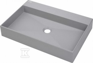 Umywalka granitowa nablatowa Correo - 60x40 cm, szary metalik