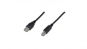 Kabel połączeniowy USB 2.0 Typ USB A/USB B, M/M czarny 1,8m AK-300102-018-S