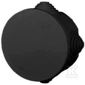 Puszka natynkowa okrągła, Fast-Box, 65x35 IP55, czarny