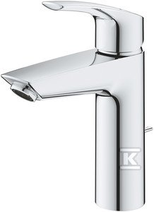 Bateria umywalkowa Grohe Eurosmart jednouchwytowa, rozmiar M, chrom, ogranicznik przepływu 5,7 l/min., głowica Ceramiczna 28 mm, zestaw odpływowy z drążkiem, osobne kanały wodne