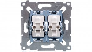 Simon 54 Łącznik krzyżowy podwójny mechanizm 10AX 250V, szybkozłącza, SW7/2XM