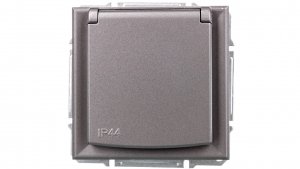 ASFORA Gniazdo 2P PE IP44 do systemu ramkowego stal EPH2800662