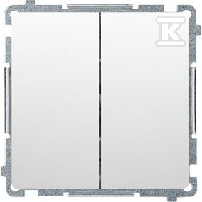 Łącznik świecznikowy BMW5.01/11 Basic moduł biały + Ramka pojedyncza BMR1/11 Basic moduł biały DMS074