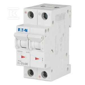 Wyłącznik nadprądowy 10kA, In=1A, charakterystyka C, 2 biegunowy. PL7-C1/2-DC 264895