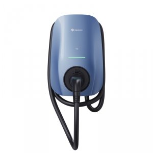 Stacja ładowania EV AC Solplanet // SOL22H-WP1 Morandi Blue, 3-fazowa, max. moc ładowania 22kW, komunikacja NFC, WIFI + Bluethooth + RS485, 3x karty RFID, wtyk typu 2 (IEC62196-2) z kablem 5m, waga 5,1kg / 2 lata gwarancji