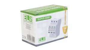 Ogranicznik przepięć Typ 2 4P 20/40kA do fotowoltaiki 1000/1200V / ELPV3-1000