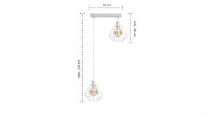 Lampa wisząca loftowa 2xE27 FOSKAL WHITE