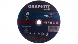 Tarcza tnąca do metalu 230 x 1.9 x 22.2 mm 41 A46-S-BF 57H719